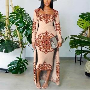 Autumn Arrival Fashion Suit Women Solid Tube Bodycon Dress With Longline Coat Two Piece Set Casual Daily Outfits 220302