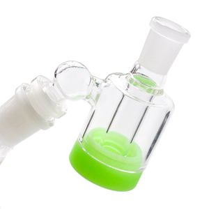 Grosso Mini 14MM-14MM Coletor de Cinzas de Vidro com recipiente de silicone de 10ML para vidro bong tubulação de água dab plataformas de petróleo acessórios para fumar