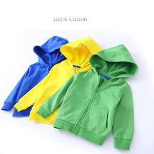 Kinder Kleidung Jungen Jacken Kinder Mit Kapuze Reißverschluss Candy Farbe Sport Baby Mode Druck Mantel Infant Wasserdichte Hoodies Für Mädchen 201104