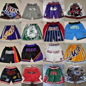 Don Just Team Basketball Shorts Hip Pop Pant with Pocket Sweatpants Blue White Black Red Green Short Top Quality Stitched Baseball
