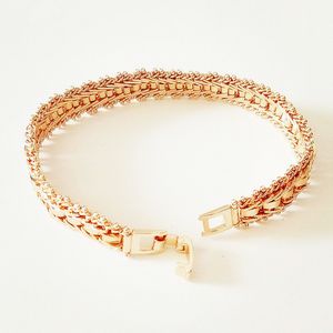 Luxury Elegant Men Bracelets Male 585 Rose Gold Color Jewelry Trendy Hand Link Charm Wide Bangle J1211