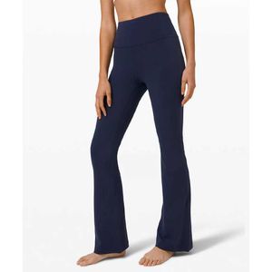 Yoga kläder Pants Kvinnor Casual Sports Legings Lu-15 Flare Groove High midje höftlyft elastiska yoga kläder brett ben som kör dansträning fitness tights