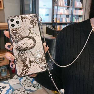 Wholesale designer iphone crossbody for sale - Group buy Snake Pattern Crossbody Wallet Cases For iPhone Pro XR X Plus Samsung S20 Ultra With Chain Lanyard Fashion Shell Designer Cover
