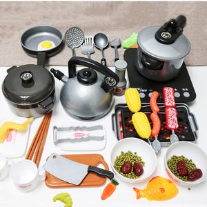 Children Kitchen Toys Miniature Set Pretend Play Simulation Food Cookware Pot Pan Cooking Play House Utensils Toy Kids Gift LJ201007