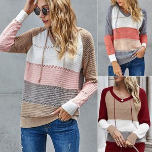 爆発的なスタイル2021秋と冬のヨーロッパとアメリカの長袖のゆるい色の編み物ニットセーター