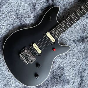 Özel Evwolfgang Stil Elektro Gitar HH Pickups Siyah Kablolama El Yapımı Aletler