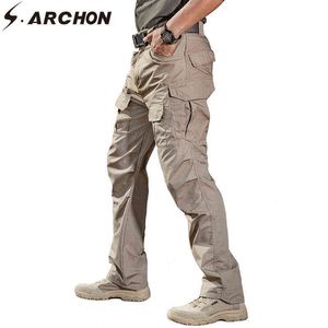 S.ARCHON IX2 Pantaloni cargo militari tattici da uomo Cotton City Army SWAT Pantaloni da combattimento Pantaloni casual da uomo elasticizzati con molte tasche XXXL H1223