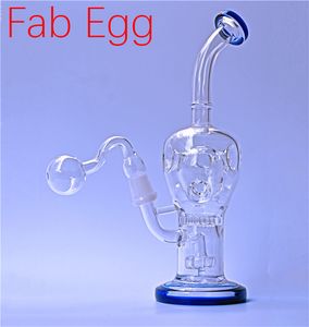 vendita calda bong in vetro Recycler Dab Rig Fab Egg matrice Perc Wax Herb Tabacco acqua Bong con tubo bruciatore a olio in vetro da 14 mm