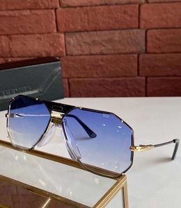 Vintage 905 Lunettes de soleil pour hommes Gold White Frame Blue Gradient Lens Unisexe Sun Glasses Shades UV400 Protection avec boîte