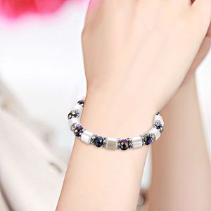 Cylindrical magnetic magnet beads strands bracelet for men women fashion jewelry gift will and sandy