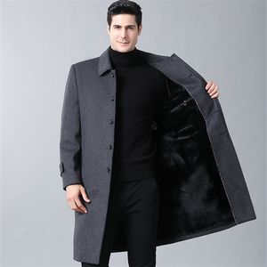 Cappotto invernale in misto lana di alta qualità da uomo Moda giacca lunga giacca a vento spessa calda uomo giacche casual soprabito trench LJ201110