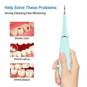 Silicone Sonic Electric Dental Scaler USB Laddare Uppladdningsbar Djuprengöring Tandborstfläckar Tartar Remover Oral Irrigator