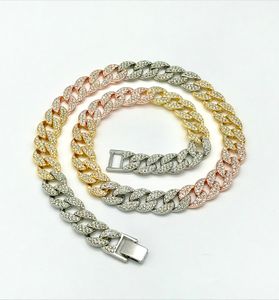 Kubanische Gliederkette, Designer-Diamant-Halskette, Schmuck, europäischer und amerikanischer Street-Hip-Hop, 16, 18, 20, 22, 24, 30 Zoll, Damenparty, Weihnachtsgeschenke, Großhandelsketten