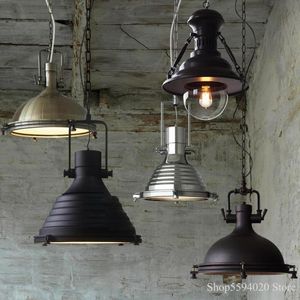 Wisiorek Lampy Amerykański Kraj Loft Luster Retro Przemysłowy Wiatr Wiszący Światło Oprawa Creative Bar Metalowa Kabina Oświetlenie kryte