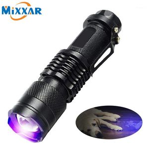 Flashlights Torches Drop Led UV Torch Light Ultra Violet Blacklight 395NM Lamp Battery For Marker Checker Detection1