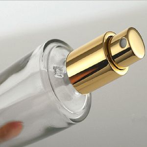 15 stks partij ml ml aluminium spray parfum fles zwarte vloeistof met pompglas zilveren gouden druk