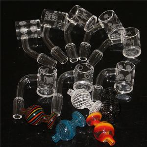 Smoking Quartz Banger Nails with Bubble Carb Cap Male 14mm Joint 90 Degrees domeless nail bangers forGlass Bongs DHL