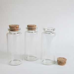 Flacone in vetro trasparente da 360 x 30 ml con tappo in sughero in legno. Fiala con tappo vuoto da 30 x 70 x 17 mm, utilizzata per contenitori artigianali di stoccaggio.