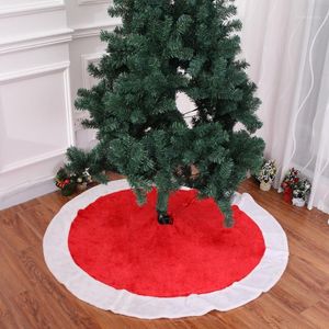 Christmas Decorations 1PC Lovely Red And White Tree Skirt Cover Decor Dress1