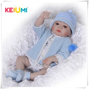 KEIUMI Körper Reborn Puppen 23 Zoll 57 CM Realistische Handgemachte Baby Puppen Junge Mode Kinder Spielzeug Wasserdichte Boneca Modell Geburtstag geschenk LJ201031