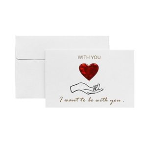 Sevgililer Günü Tebrik Kartı Kalp Baskılı Mektuplar Bronzlaştırma Tebrik Kartları Zarf Ile Düğün Yıldönümü Sevgililer Hediye DIY Kartları J2