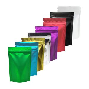 Plast Metallic Mylar Stand Ventil Resealable Aluminium Folie Custom Print ZiPlock Bag 201022