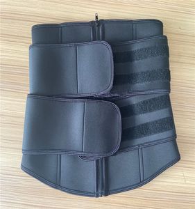 Vibina Trainer Girldle Tummy Shapewear Belt Belt Neoprene Tessuto Slimming Body Shapers Double Straps Fitness Sauna Sweat Bands S-3XL Dimensione DHL