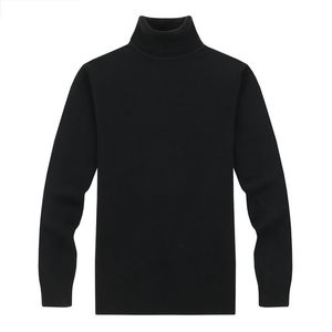 Maglione pullover casual da uomo di marca Brother Wang Maglione a collo alto da lavoro slim moda stile classico Maschile nero bianco 201203