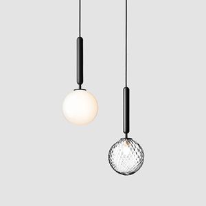 2021 Nordic postmodern minimalist single head bedside chandelier creative glass ball chandelier bedroom clothing store chandelier