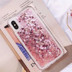 Öl Quicksand Liquid Glitter Handyhüllen für iPhone 11 Pro Max XR XS 8 Plus A31 A51 A71 Fashion Anime Water Proof Fitted Cover