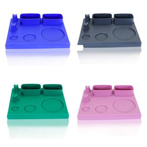 Plastic Multifunctional Cigarette Dab Tray for Container Wax Swabs Grinder Sliding Rolling Trays Tobacco Roll Tin Plate Storage Smoking Dish Herb Display Tool Kit