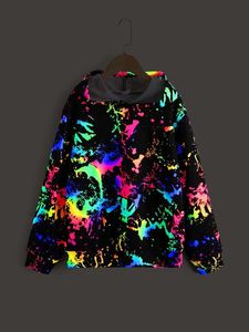 Boys Reflective Graphic Print Hoodie SHE