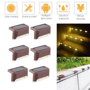 Stairs Fence Led Led Lamp Outdoor Patio Pátio Impermeável Branco Branco Brilhante Durável Deck Solar Deck Jardim Light Yard Garden