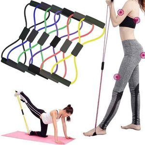 Resistance Bands 8 Word Rope Sports Exercise Workout EquipmentRubber Yoga Fitness Chest Expander Trainers Core Slid Gliding