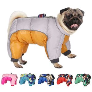 Kalınlaşmak Sıcak Köpek Giysileri Köpekler Için Kış Yavru Pet Köpek Ceket Ceket Su Geçirmez Yansıtıcı Giyim Köpekler için Fransız Bulldog Pug 201201