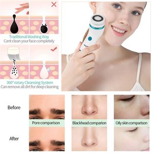 Freeshipping 4 i 1 Electric Facial Cleansing Brush Skin Scrubber Deep Face Cleaning Peeling Machine Pore Cleaner Roller Massager USB Charge