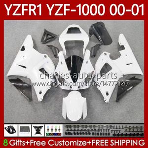 Motorcycle Body For YAMAHA YZF-1000 YZF R 1 1000 CC YZF-R1 00-03 Bodywork 83No.35 Gloss white YZF R1 1000CC YZFR1 00 01 02 03 YZF1000 2000 2001 2002 2003 OEM Fairings Kit