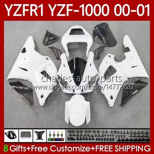 Corpo moto per YAMAHA YZF-1000 YZF R 1 1000 CC YZF-R1 00-03 Carrozzeria 83No.35 Bianco lucido YZF R1 1000CC YZFR1 00 01 02 03 YZF1000 2000 2001 2002 2003 Kit carenature OEM