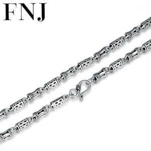 Ketten FNJ Bambus Hohlkette Halskette 925 Silber 5mm 45cm bis 70cm Feine Original S925 Männer Halsketten für Schmuckherstellung1