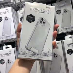 Space Case Clear Acrylic Shocksäker mobiltelefon Väskor Skydda för iPhone Pro mini Pro Max XR XS Plus med detaljhandel Boxpaket S22 S21 Ultra S20 Fe S10