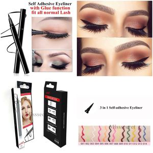 Eyeliner autoadesivo 3 in 1 Colla per ciglia finte Ciglia di visone Nessuna colla necessaria Eyeliner liquido colorato Eyeliner per ciglia autoadesive