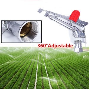 1.5 '' Giardino in lega di zinco portatile spruzzo durevole acqua prato irrigatore a impatto pistola irrigazione regolabile a 360 ° Y200106