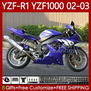 Corpo moto per YAMAHA YZF-R1 YZF-1000 YZF R 1 1000 CC 00-03 Carrozzeria 90No.32 YZF R1 1000CC YZFR1 02 03 00 01 YZF1000 2002 2003 2000 2001 Kit carenature blu OEM