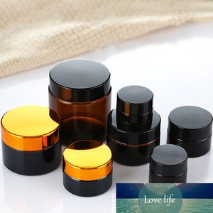 5g/10g/20g/30g/50g Amber Brown Glass Cosmetic Jar Pot Face Cream Bottles Lip Balm Sample Vials Makeup Skin Care Tools Containers