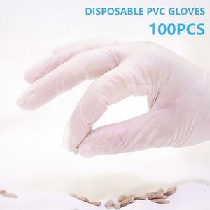 100 PCS Descartáveis ​​Luvas de PVC Comida GMG Transparente Vinil Vinil Água Anti-Allergy Segurança Luvas de Proteção 201021