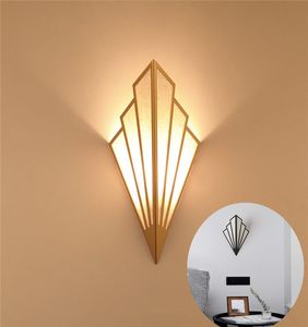 LED-wandlamp gebruikt voor familie Corridor European-Style Slaapkamer Hotel Nachtkunst Creatieve Interieur Fan-vormige Hanglampen