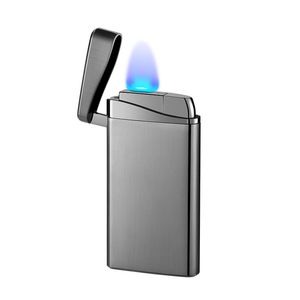 New Windproof Gas Lighter Flat Flame Torch Cigarette Lighter Jet Metal Butane Refill Lady Smoking Lighter Open Fire Gadgets