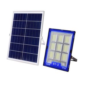 Solar Lights LED Outdoor Light with Warning Light Waterproof Solar Powered Floodight 100W 200W 300W 400W Red Blue Flash for Garden Park