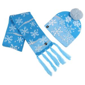 Malha LED de Natal Chapéus e cachecol quente Baby Kids Moms Inverno Gorros Crochet Caps Para abóbora bonecos de neve Festival decoração de festa LX3451