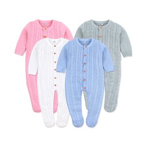 Newborn Props Clothes Hood Footed Rompers Baby Boy Costume Knit Outfit Infant Boys Girls Romper Photography 0-24M C0126